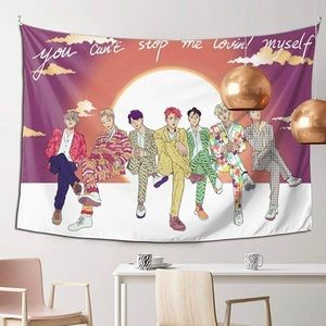 BTS Anime Cartoon Wall Tapestry Sunset